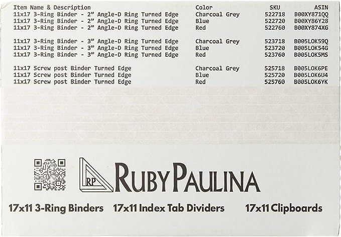 Ruby Paulina 17x11 Sheet Protectors Side Loading with 3-Holes 25 Sleeves Durable Archival Safe Crystal Clear