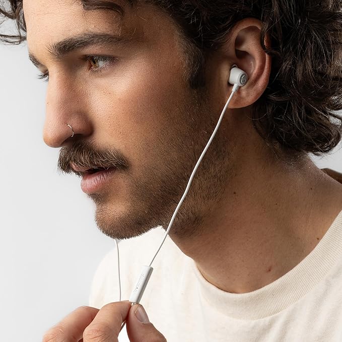 Skullcandy Jib USB-C Wired Earbuds with Noise Isolating Fit, in-Line Microphone Call and Track Control for iPhone Android, Ear Gel Sizes Included for Custom Fit - Bone