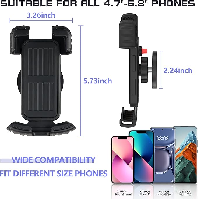 ULIBERMAGNET Motorcycle Magnetic Phone Mount,Heavy Duty Adjustable Magnetic Cell Phone Holder with Security Lock,Anti Shake 360° Rotation,Compatible with Motorcycles,ATV,UTV,Golf Cart,Car,Cruises