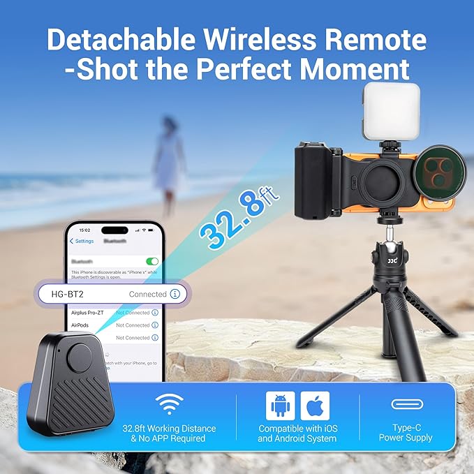 Upgraded 67mm Magnetic Phone Lens Filter Mount with Phone Camera Grip Kit for iPhone 17 Air 16 15 Pro Max,Filter Adapter Set w Cold Shoe & 1/4'' Hole Pull-Out to Fit Pro Max Plus(No Filters Include)