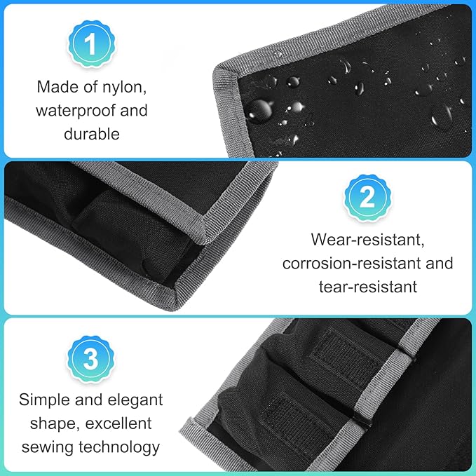 PATIKIL Camera Battery Pouch Case, 4 Pocket Nylon DSLR Battery Case Holder Storage Bag for AAA, LP-E6, LP-E8, NP-FW50, EN-EL14, EN-EL15 Batteries (Gray, Blue, Purple)