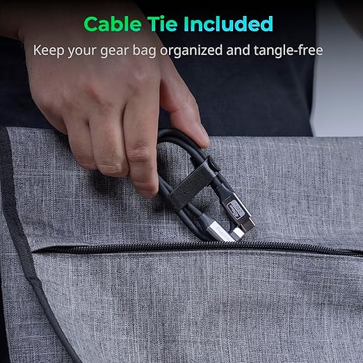 SMALLRIG USB4 40Gbps USB-C Cable, 240W Fast Charging & 8K@60Hz Video & 40Gbps Data Transfer, 60cm/23.6in Straight to Angled Connectors with Cable Tie, for MacBook for iPad Pro for iPhone - 5076