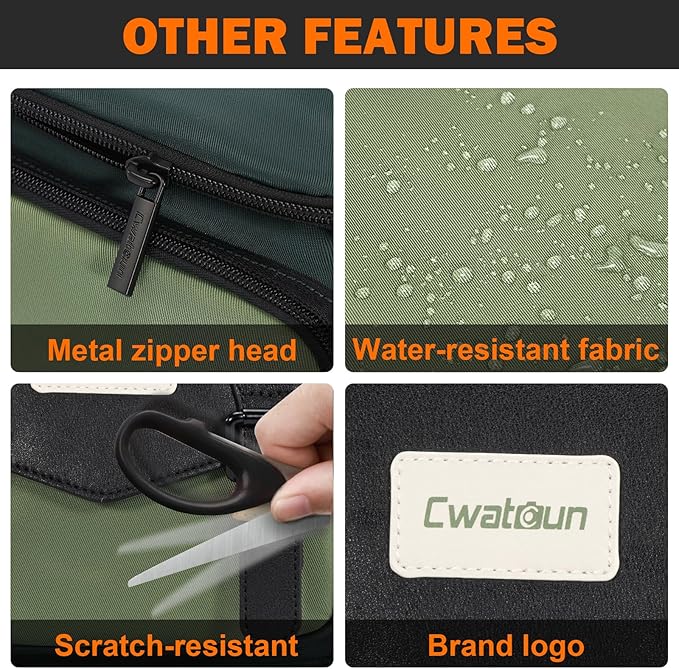 Cwatcun Camera Bag, Waterproof Flap Camera Crossbody Shoulder Messenger Case with Tripod Holder, Travel Photography Bag for Canon, Nikon, Sony, Fuji DSLR/SLR/Mirrorless Camera, Lens - Green, M