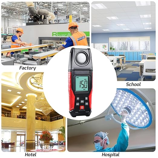 Light Meter Digital Illuminance Lux Meter 0.1~200,000 LUX (0.01~20000FC) with Backlight Luxmeter, Lighting Intensity Brightness Measurement for Indoor Outdoor Plants Film Photography Lumen Meter