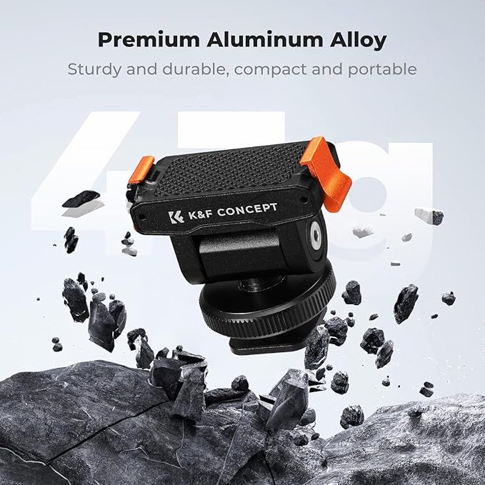 K&F CONCEPT Cold Shoe Mount Compatible with DJI Osmo Nano/Osmo Action 6, Action Camera Magnetic Quick Mount Holder, Tripod Adapter Hot Shoe Camera Connector with 1/4" Screw Hole