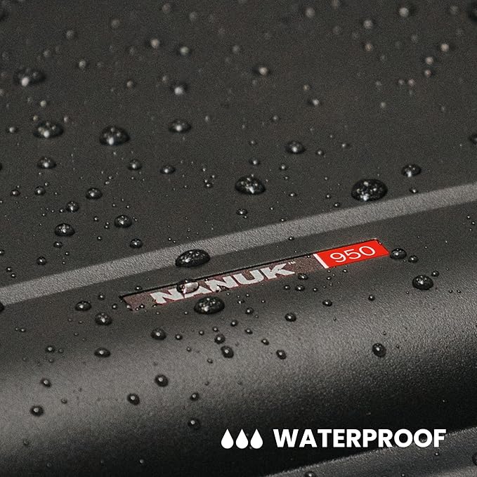 NANUK 950 Pro Photo Kit – Waterproof Travel Camera Hard Case with Padded Dividers and Wheels, 22.8” x 18.3” x 11.7”, Dustproof and Impact-Resistant, Ideal for Heavy Loads – Black