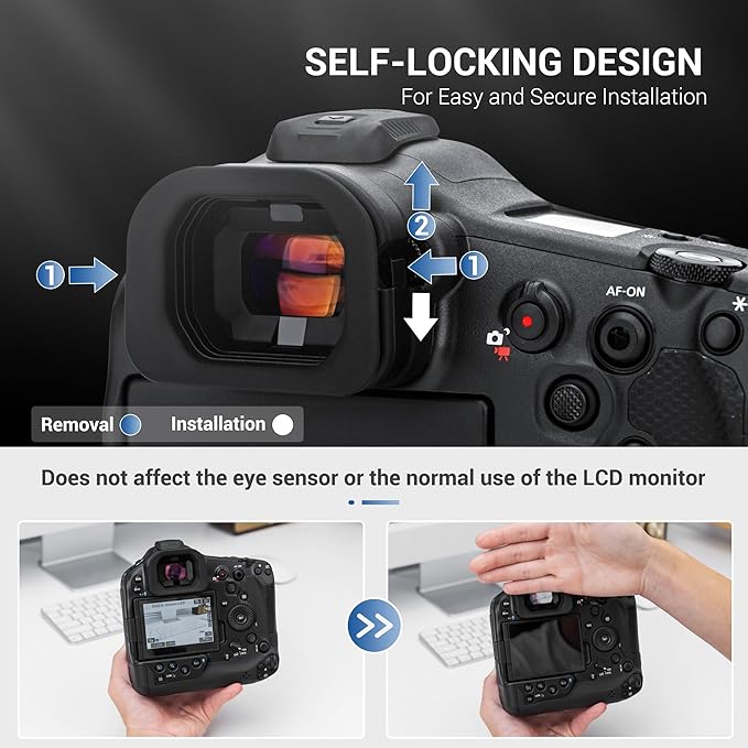 JJC Camera Eyecup Eyepeice Viewfinder for Canon EOS R1 Mirrorless Camera, Soft Silicone Eye Cup Replaces Canon ER-i, Provides Comfortable Viewfinding