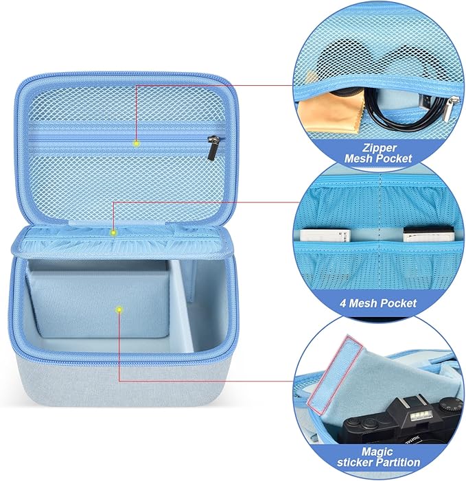 ANKHOH Vlogging Camera Case for Duluvulu/for Zostuic/for YIGLLO/for Gavonde/for Canon/for Kodak Pixpro Digital 4K 5K Camera Carrying Travel Bag for SD Cards, Accessories(Box Only)(Blue)