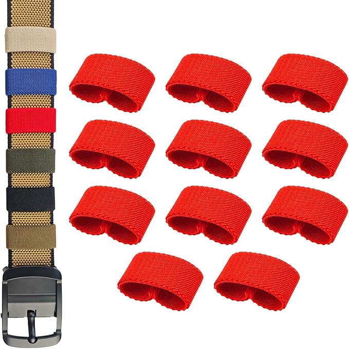 11 Pcs Thickening Elastic Belt Keepers, Nylon Webbing Strap Organizers & Holders for 1.5" to 2" Wide Belts