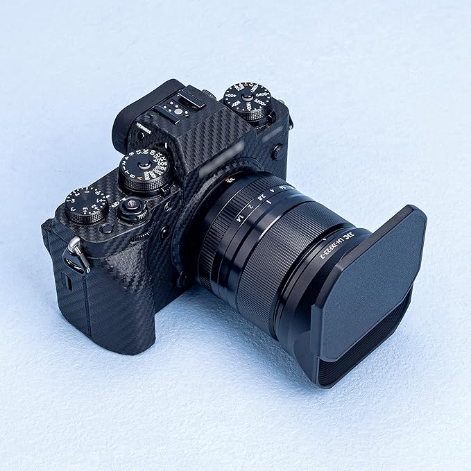 JJC Metal Square Lens Hood for Fujifilm Fuji Fujinon XF 23mm F1.4 R LM WR & XF 33mm F1.4 R LM WR Lens Replaces Fuji LH-XF23 II/LH-XF23-2 Lens Hood with a Hood Cap on X-T4 X-T3 X-Pro3 X-Pro2 Camera