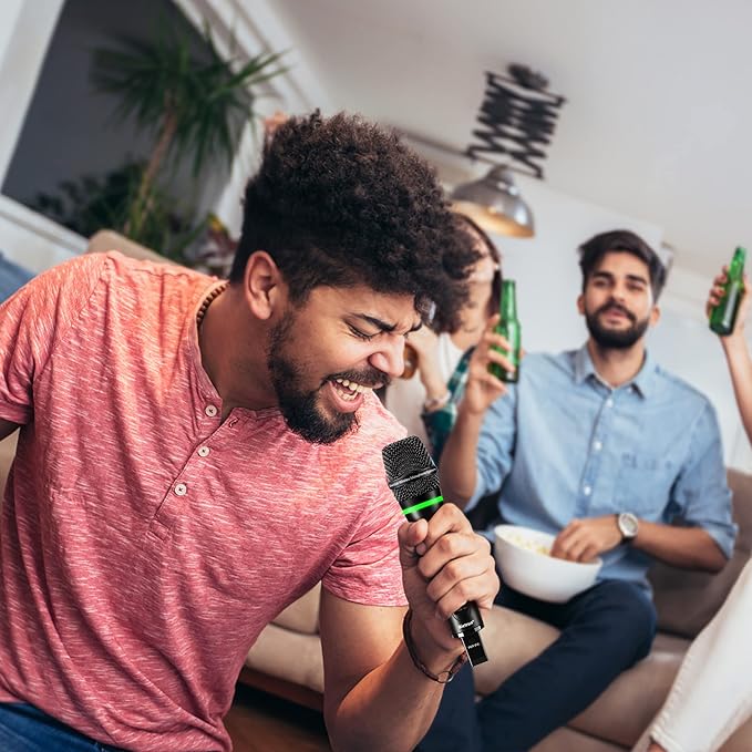 Bietrun 8-Channel Wireless Microphone System with 8 Rechargeable Mics Wireless, UHF 295ft Range, Professional Metal Cordless Dynamic Vocals Mics for Adults,Karaoke Party,Singing,Church,(Auto Connect)