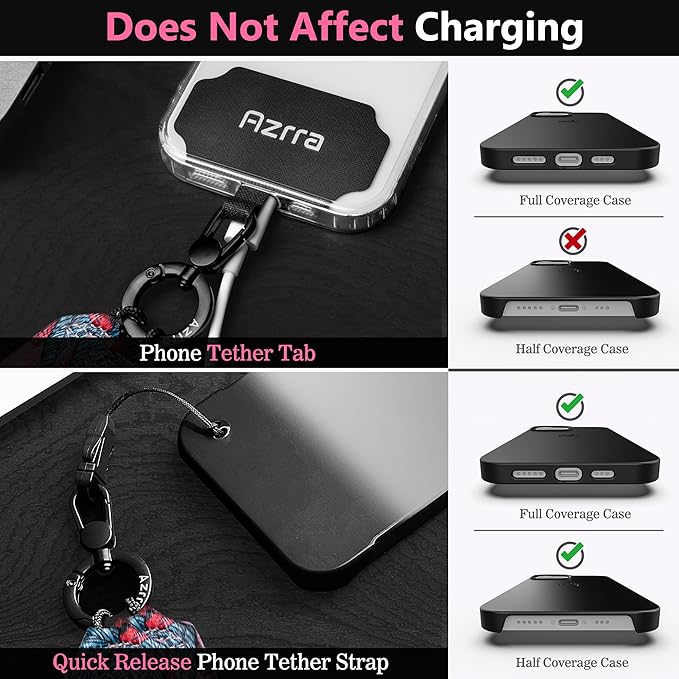 Azrra Adjustable Crossbody Phone Lanyard: Universal Crossbody Phone Strap Adjustable Cell Phone Lanyard for iPhone Samsung