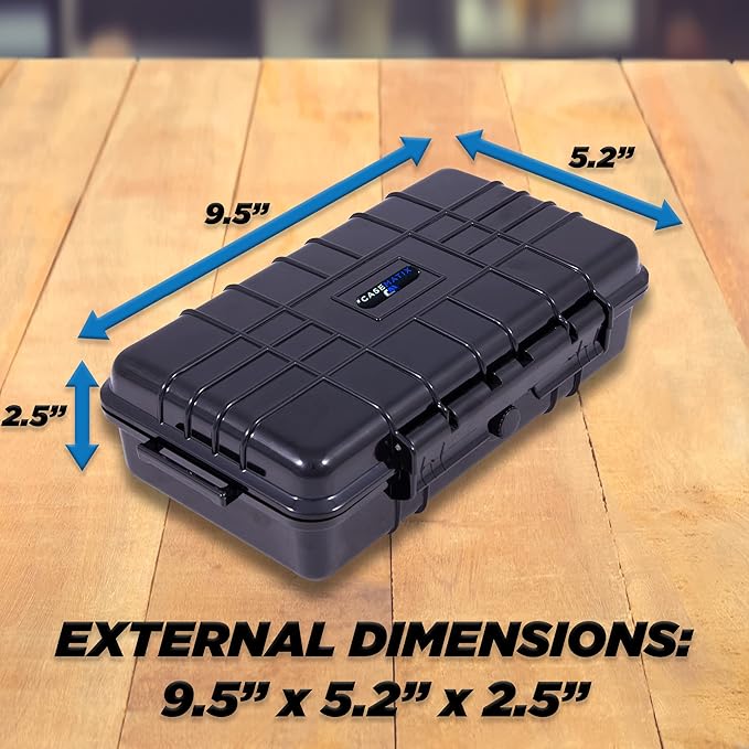 CASEMATIX Hard Shell 35mm Film Case for 35mm and 120 Film - 9" Waterproof & Lightproof Film Holder and Film Roll Container for up to 16 x 35mm Film Rolls or 10 x 120 Film Rolls, Travel Case Only