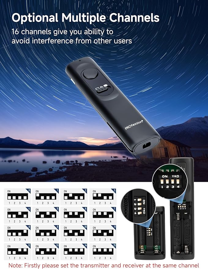 Camera Remote Shutter Release Wireless: [164'] Radio Control Accessories for Canon Rebel T7 T6 T5 T8i T7i SL3 EOS R RP R100 R7 R6 Mark II III R50V 90D 80D 70D, with AAA Battery & Removable Tripod Clip