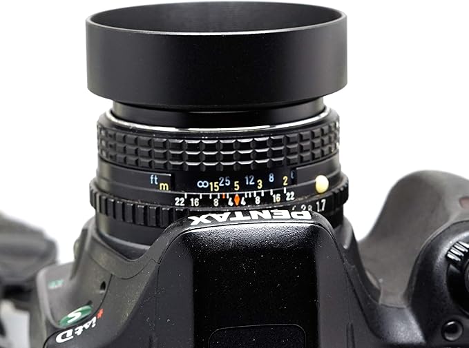 Fotasy Metal 58mm Vented Lens Hood, 58mm Metal Hood, 58mm Lens Hood for Fuji Leica Leitz Panasonic Olympus Panasonic Sony Lens, 58mm Screw-in Lens Hood