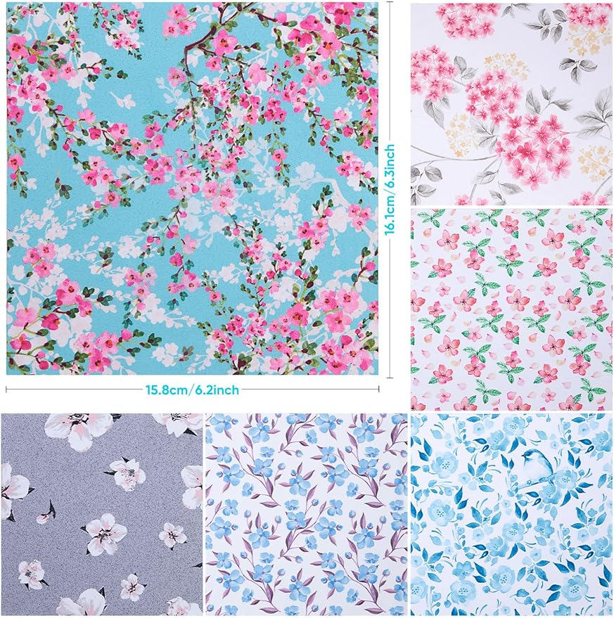 6PCS Thickened Glasses Cleaning Cloth Elegant Flower Design Microfiber Cleaning Cloth, Eyeglass Lens Cleaning Cloths, Soft Wipes for Reusable Eyeglass and Phone Screens (Five-petaled Flower)
