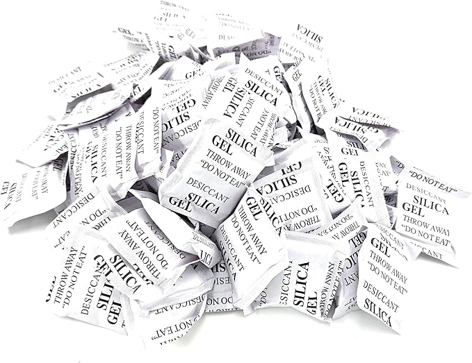 Desiccant Packs for Storage Silica Gel Packets Silica Gel Desiccants 100 Packs 10 Gram Moisture Absorber for Storage, Electronics, Jewelry, Cameras, Documents, Tools & Precision Instruments