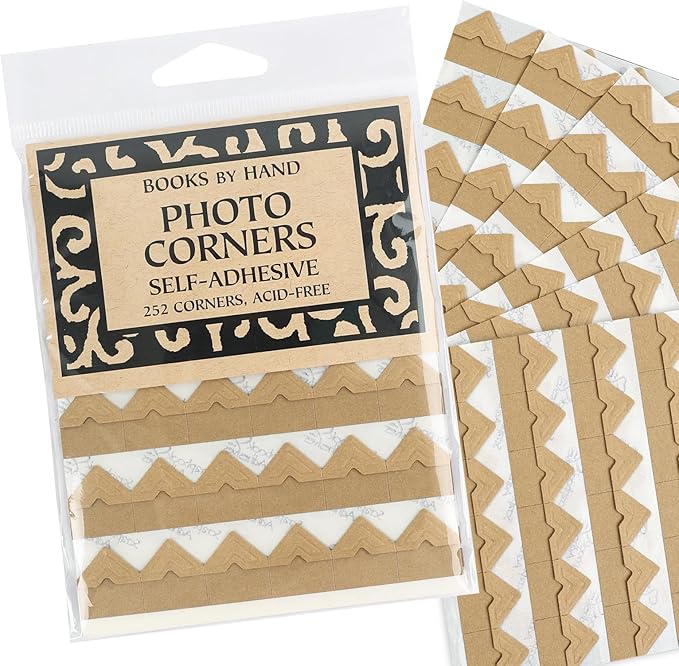 Lineco Kraft Acid-Free 0.5" Archival Photo Corners, Self-Adhesive, Pressure Sensitive, Non-Yellowing, Mount Pictures Without it Touching Tape, Scrapbooking, DIY, Displaying Pictures. (Pack of 252)