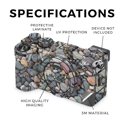 Carbon Fiber Camera Skin Compatible with Sony Alpha 7CR Camera (2023) - Riverbed - Premium 3M Vinyl Protective Wrap Decal Cover - Easy to Apply | Crafted in The USA by MightySkins