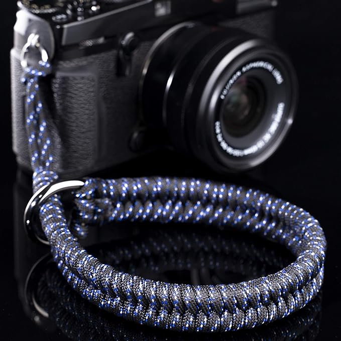 Qiang Ni Camera Wrist Strap - Paracord Quick Release Camera Hand Strap Wrist Lanyard for DSLR or Mirrorless Camera - Blue