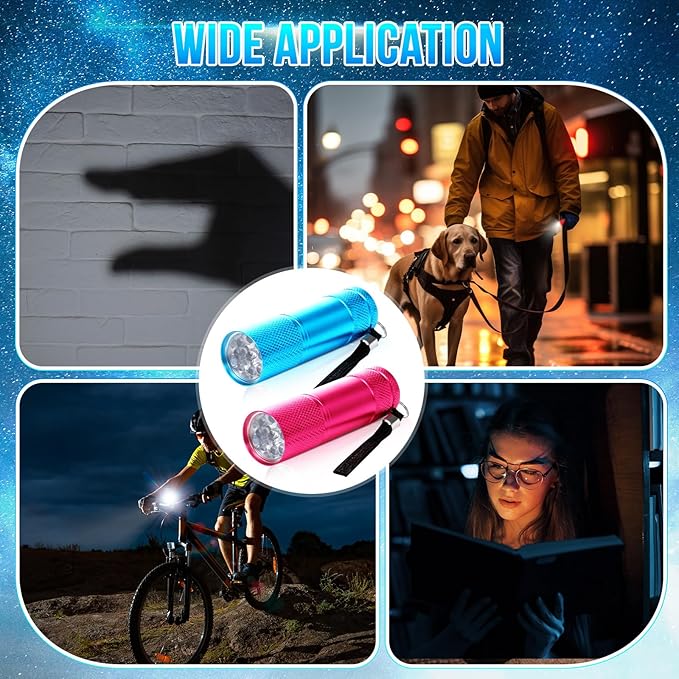 VIHOSE 100 Pcs Mini Flashlights Bulk Valentines Classroom Gifts Flashlight Aluminum LED Handheld Torches for Party Favors Night Reading Camping Emergency Gifts, Batteries Not Included(Bright Color)