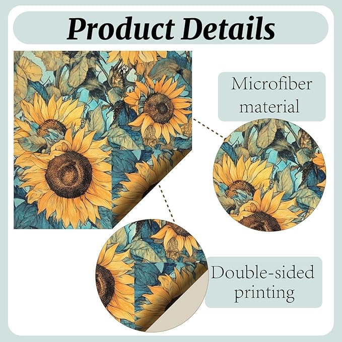 CREATCABIN 6 Pcs Sunflower Glasses Cleaning Cloth Microfiber Cloth Soft Multicolor Cleaner Sunglasses Reusable Thicken Wipes Cloths for Eyeglasses Camera Cell Phone Lens Screens Glasses Gift 6x6 Inch