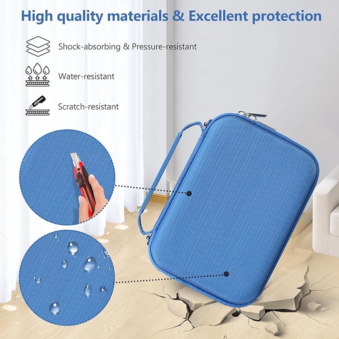 Hard Travel Case for Sony ZV-1F / ZV-1 / ZV-1 II Digital Camera, Protective Cases Bag Fits Vlogger Accessory Kit Tripod and Microphone, Extra Zipper Pocket fit Battery Charger, Blue