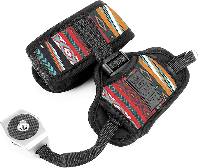 USA Gear DualGRIP Professional Grip Camera Hand Strap with Neoprene Design and Metal Plate - Compatible with Canon, Fujifilm, Nikon, Sony, and more DSLR, Mirrorless, Point & Shoot Cameras (Southwest)