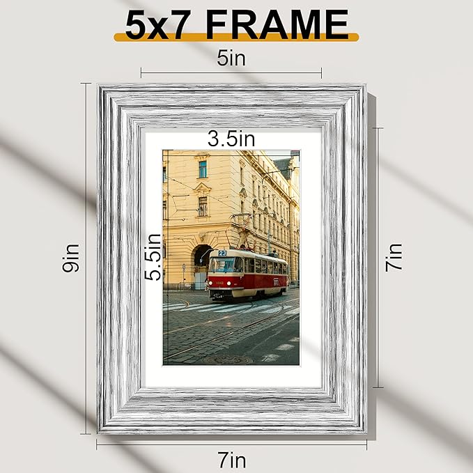 Vittanly 5x7 Picture Frames Set of 2, Ornate Vintage Photo Frame for Wall or Tabletop, Display 4x6 Pictures with Mat or 5x7 without Mat, Rustic Silver