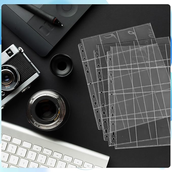 50 Pack Photo Sleeves for 3 Ring Binder - (2x2, for 800 Photos), Archival Photo Page Protectors 2x2, Clear Plastic Photo Album Refill Pages Photo Pockets, Postcard Sleeves, Acid-Free