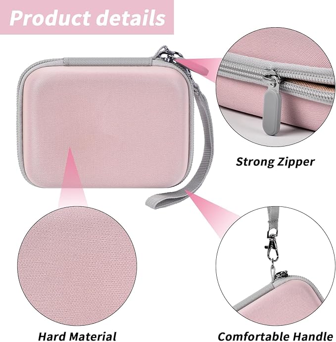 Digital Camera Case for CAMKORY/for Kodak Pixpro/for VAHOIALD/for Sony DSCW800 830/ for Canon PowerShot 180 190. Vlogging Cameras Storage Holder for Accessories (Box Only)-Pink
