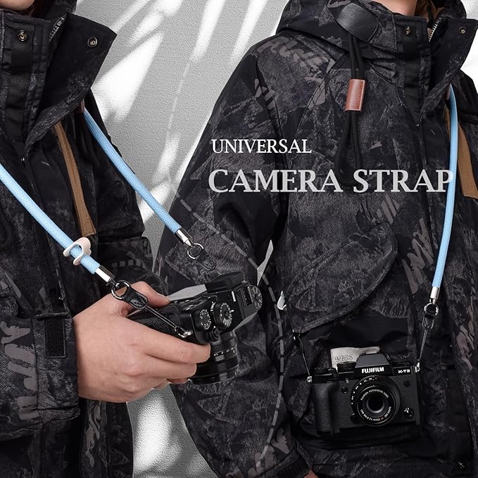 VOVMOEYA Camera Strap Rope,Camera Neck Strap Shoulder Strap for Fujifilm X100VI X100V XS20 XT5 for A6000 A6100 A6400 A6700 A7IV for Canon EOS R6 R10 for Nikon Zf Z5 Z30 - Blue