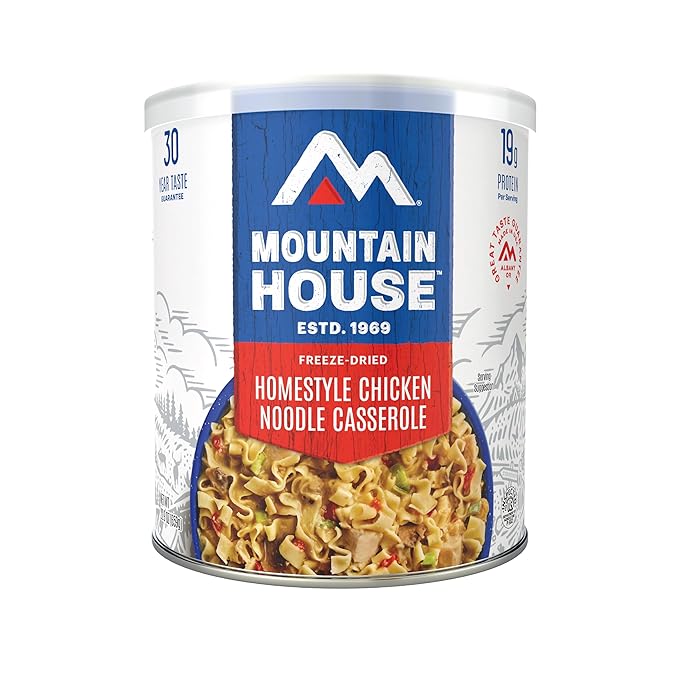 Mountain House Homestyle Chicken Noodle Casserole Freeze-Dried Food for Camping, 10 Servings, 30-Year Shelf-Life