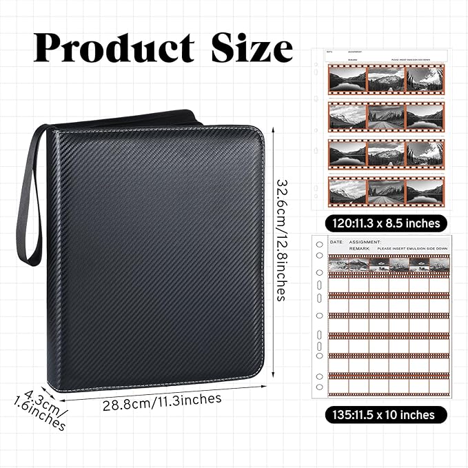 35mm Film Negative Storage Kit 50 Pcs Negative Page Preservers Acid Free Protector 3 Ring Sleeves Binder for 135 Sleeves and 120 Film Storage