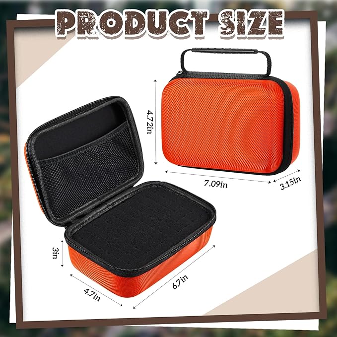 Relaxweex EVA Hard Case with Customizable Foam 7.1 x 4.7 x 3.1 Inch Protective EVA Carrying Case Shockproof Outdoor for Camera, Digital Products, Electronic Instruments with Knife, Orange