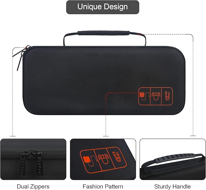 Hard Electronics Organizer, Universal Travel Cable Organizers, Large Electronic Accessories Storage Case Bag for Laptop Adapter, Cord, Charger, Plug, Hard Drive, Earphone, USB Hub, Black