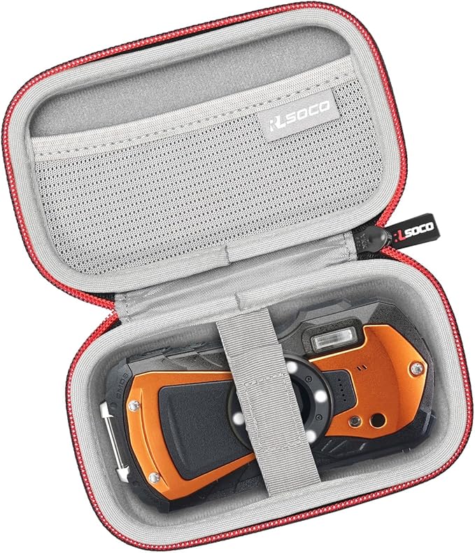RLSOCO Camera Case,Hard Case for PENTAX WG-90/WG-8/WG-1000 & Ricoh WG-80/WG-7/WG-6/WG-30/WG-70 Waterproof Digital Camera - Black (Case Only)