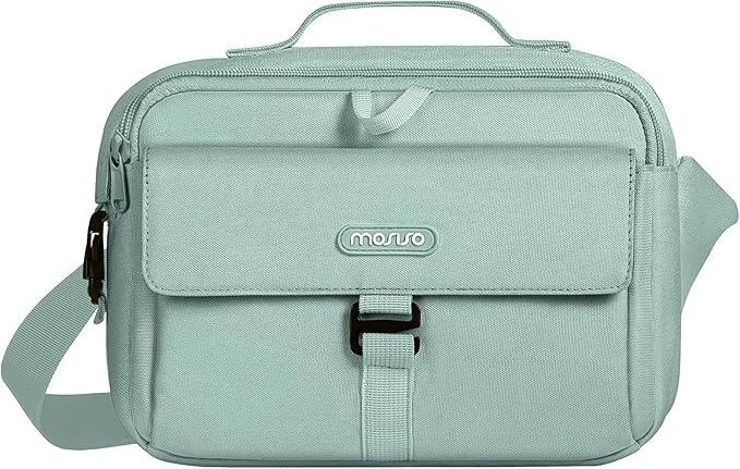 MOSISO Camera Shoulder Bag Case Crossbody Sling Purse, DSLR/SLR/Mirrorless Compact Padded Photography Handbag with Rain Cover Compatible with Canon/Nikon/Sony Cameras and Lenses, Antique Green