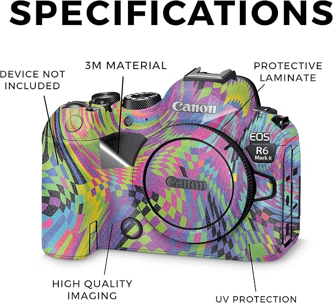 Glossy Glitter Camera Skin Compatible with Canon EOS R6 Mark II Camera (2022) - Dancefloor Trip - Premium 3M Vinyl Protective Wrap Decal Cover - Easy to Apply | Crafted in The USA by MightySkins