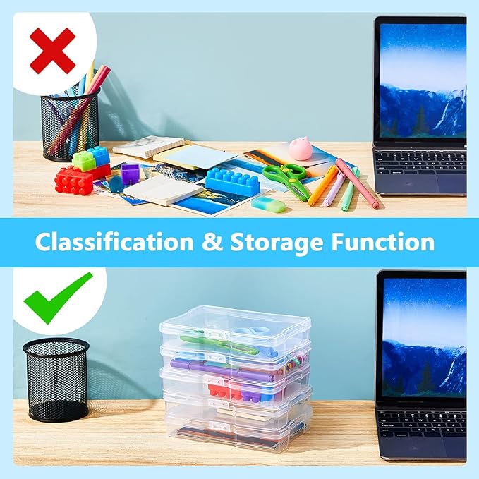 Geelin 30 Pcs Clear Photo Storage Boxes for 4" x 6" Pictures Transparent Photo Case Plastic Photo Organizers and Storage Photo Storage Containers Photo Keeper for Photo Picture Card, 6.7 x 4.7 x 1.2''