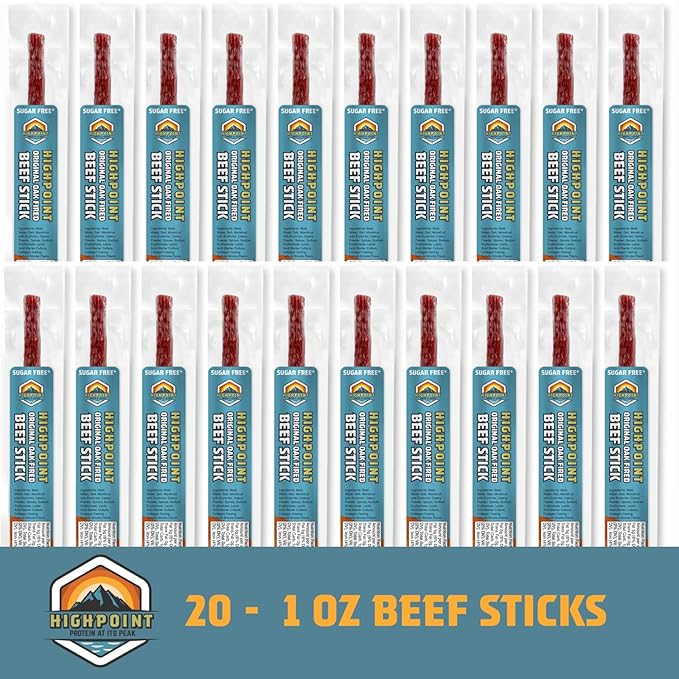 Highpoint Protein Original Oak Fired Beef Stick, 20 CT (Pack of 1)