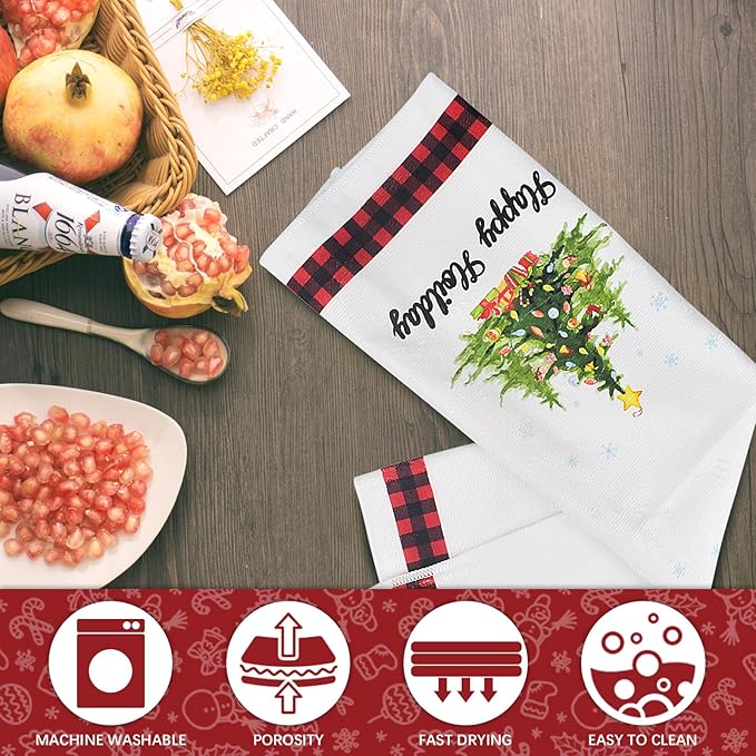 Nialnant Christmas Kitchen Towels, Absorbent Dish Towels for Kitchen, Christmas Novelty Housewarming Gifts for New House,Friend,Mom