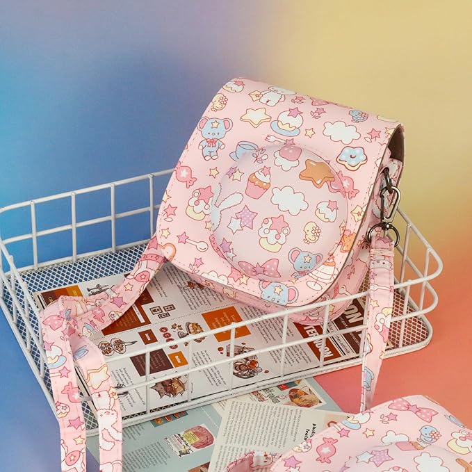 Frankmate Protective Case Compatible with Mini 12 11 9 8 Instant Film Camera with Pocket and Adjustable Strap (Canvas Bunny)
