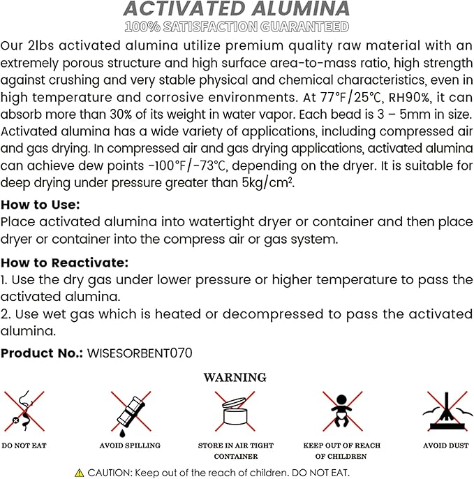 4 LBS Activated Alumina, Alumina Desiccant Great for Filament Drying, Reusable Dessicant Dehumidifiers Desiccant Moisture Absorber Prevent Wet Filament