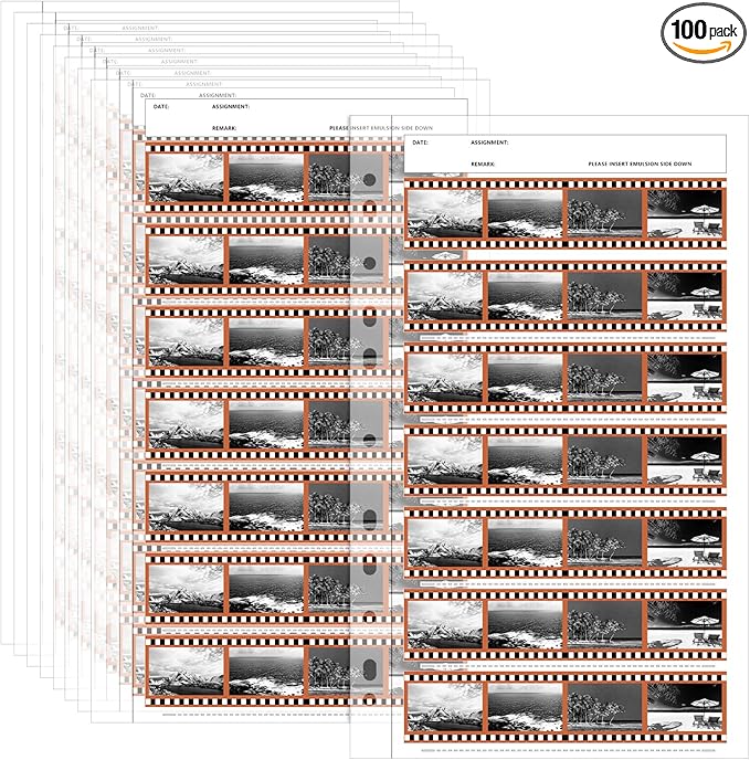 100 Pcs 35-7b4 Film Negative Sleeves Negative Page Preserver Film Negative Storage Archival Storage Sheet for Organizing Films