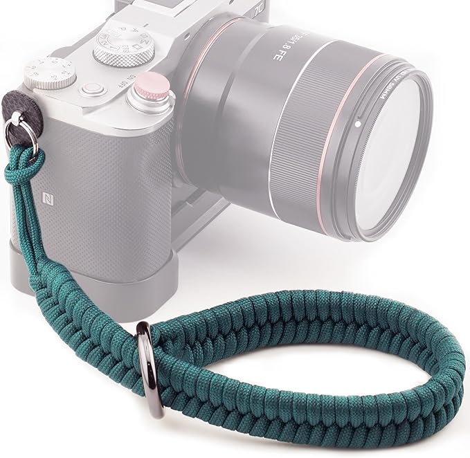 Qiang Ni Camera Wrist Strap - Paracord Quick Release Camera Hand Strap Wrist Lanyard for DSLR or Mirrorless Camera - Turquoise