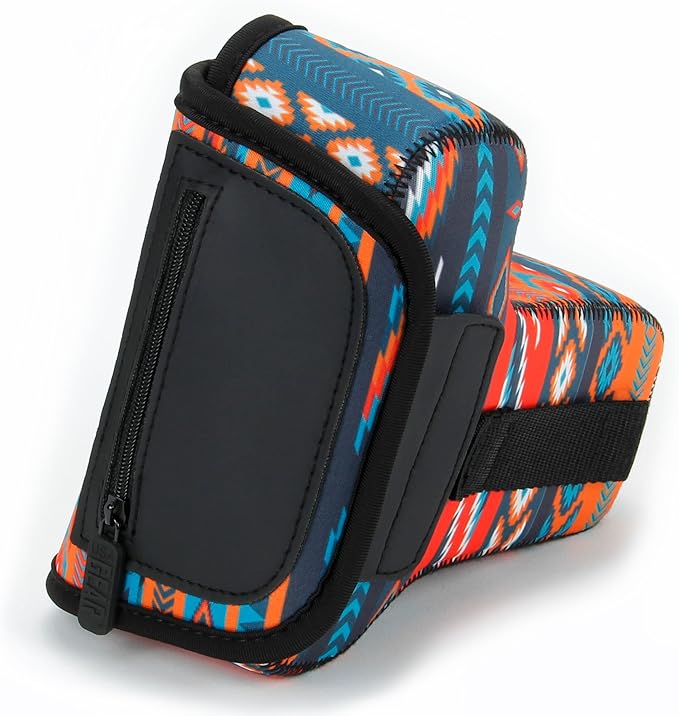 USA Gear Camera Sleeve (Medium) for Compact SLRs Compatible with Canon EOS R100 Nikon Z30 Sony ZV-E10, and more - Padded Neoprene DSLR Case with Zipper Accessory Pocket & Belt Loop (Southwest)