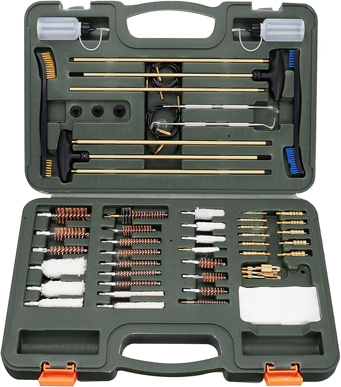 BOOSTEADY Gun Cleaning Kit Universal Gun Cleaning Kit Shotgun Pistol Cleaning Kit with Lightweight Organized Carrying Case Gun Cleaning Supplies Gun Cleaner Bottle Brass Jags and Tips