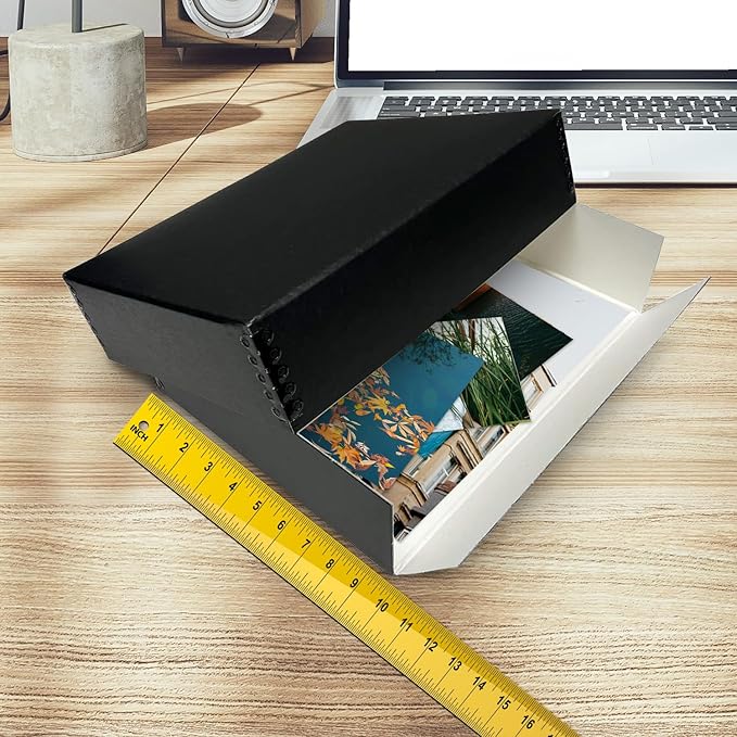 Golden State Art, Acid-Free Archival 9x12 Inches Metal Edge Drop Front Museum Photo Storage Box, Preserve Documents, Prints, Pictures, Photographs, Arts And Crafts, Black