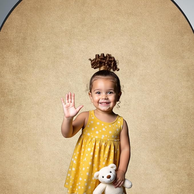 Kate Collapsible Backdrop Pop Up Photo Backdrops Grey Beige Portable Background for Headshot, for Portrait Photography, for Video, 5x6.5ft